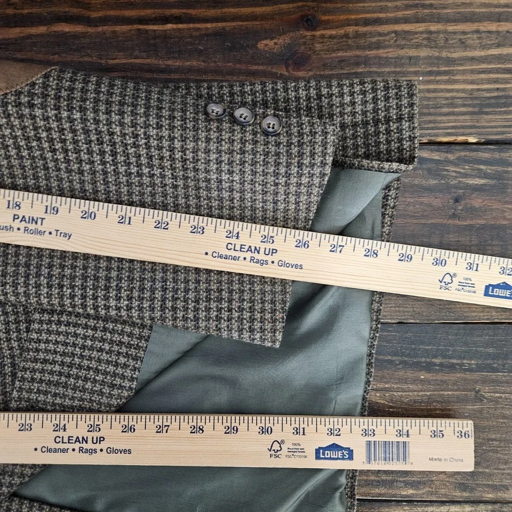 Stafford Men's Tweed Sport Coat Blazer‎ Three Button Brown Lambs Wool 48L
